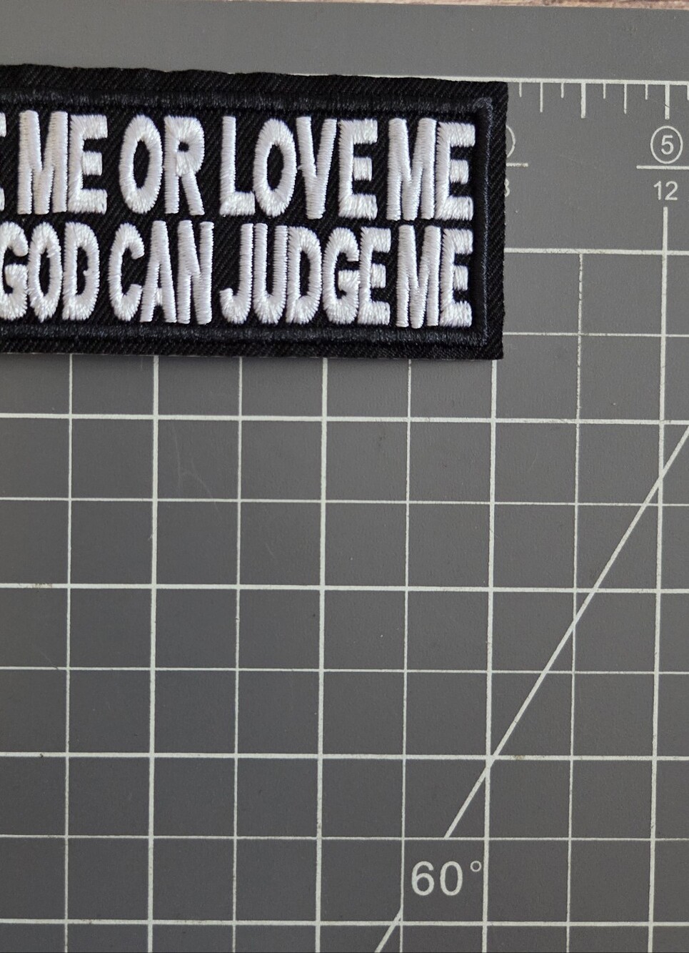 Hate Me Or Love Me Only God Can Judge Me 90'S Biker Morale Iron on Patch. - Picture 3 of 3